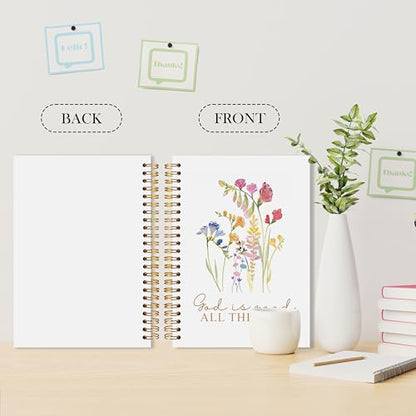 Christian Notebook, God Is Good All the Time Bible Verse Journal, Wildflower Religious Scripture Spiral Notebook, Christian Gifts for Women, Prayer Journal for Woman, 5.5x8.3 - color: bt13