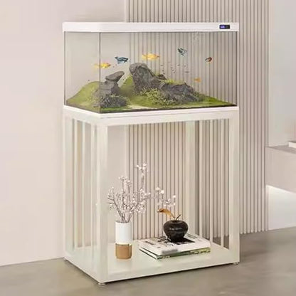 Carbon Steel Construction, No Assembly Required, Heavy-Duty Fish Tank Base,Perfect For Living Rooms, Balconies, And Home Offices(Beige,LxW60x35cm/23.6x13.8in) - color: Beige, size: LxW60x35cm/23.6x13.8in