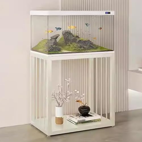 Carbon Steel Construction, No Assembly Required, Heavy-Duty Fish Tank Base,Perfect For Living Rooms, Balconies, And Home Offices(Beige,LxW40x40cm/15.7x15.7in) - color: Beige, size: LxW40x40cm/15.7x15.7in