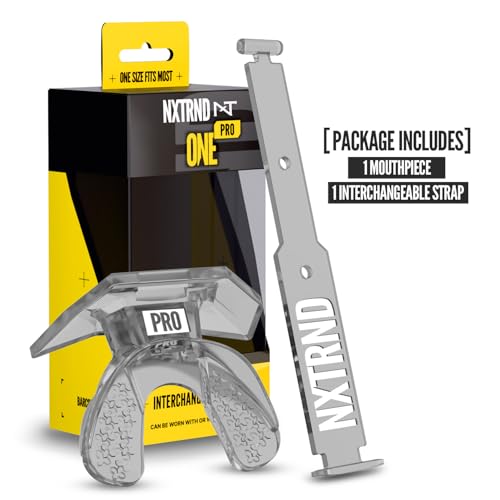 Nxtrnd One Pro Football Mouth Guard, Interchangeable Strap, Fits Adult & Youth (Transparent) - color: Transparent Pro