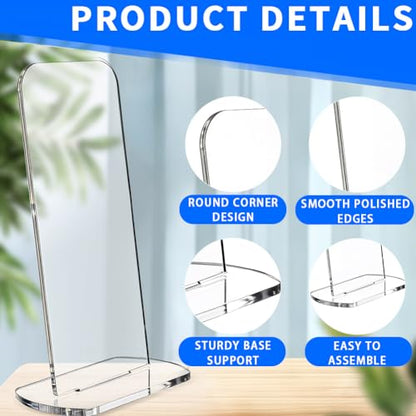 1Pair Boxing Glove Holder Universal Gloves Display Stand Acrylic Vertical Boxing Glove Baseball Gloves Display Holder For Boxing Baseball Enthusiast (Transparent)