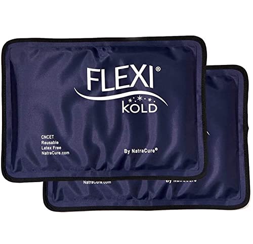 2 FlexiKold Gel Ice Packs - Ice Packs for Injuries Reusable, Back Pain Relief, Knee Ice Pack Wrap, After Surgery, Ice Pack for Knee - 6303-COLD-2PK by NatraCure - Medium – 2PK - size: Medium (Pack of 2)