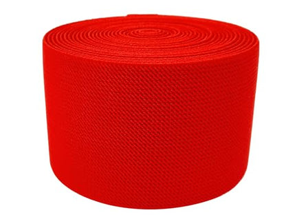 Red Wide Knit Elastic Band for Sewing 3 inch 5yards Double-Side Twill Woven Elastic Heavy Stretch Elastic Spool Band for Sewing Pants Waist-Wigs-Skirts-Craft-DIY Projects (#34) - color: Red #34