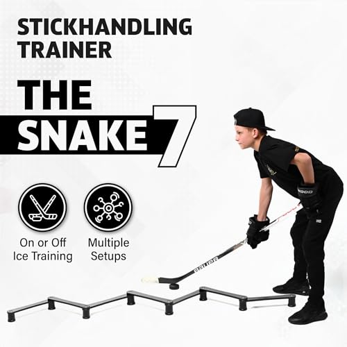 The Snake Stickhandling Trainer – Adjustable Hockey Training Aid for Puck Control, Quick Hands, Reaction Time & Coordination – Snake 5, Snake 7 & Elevated Styles - style: Snake 7