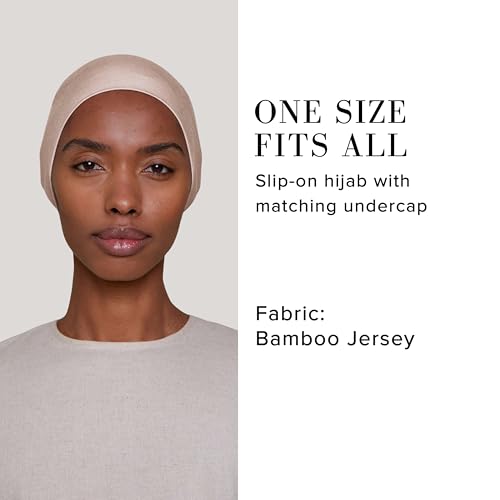 Slip-on Instant Premium Jersey Hijab with Undercap - Buttery Soft, Lightweight Hijab with Innovative Tie-Back Design - color: Vanilla