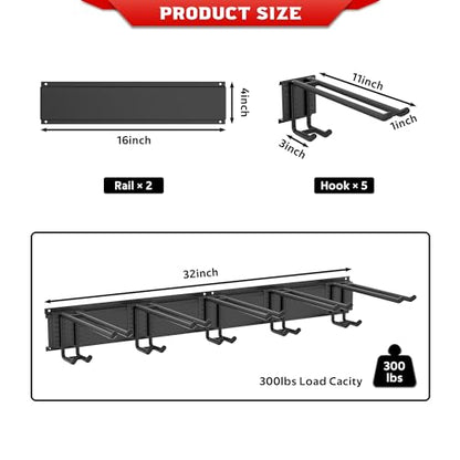 Ultrawall Ski Rack, Wall Mounted Ski Storage for Garage Storage Organizer System, 10 Pairs of Skis Holder for Home Shed, Holds Up to 300lbs