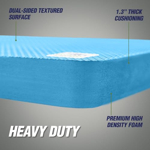 RUGGED RHINO Heavy Duty Patent Pending Kneeling Pad, Shock Absorbent Thick Knee Pads, Holds Up to 300 lbs, Protect Knees from Hard Concrete Surfaces, For Mechanics, Yard Gardening, Gym, Bright Blue - color: Bright Blue