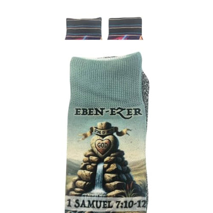 Men's – Christian Crew Socks for Men with Scripture | Moisture-Wicking | Easter Gift Idea - color: Come Thou Fount