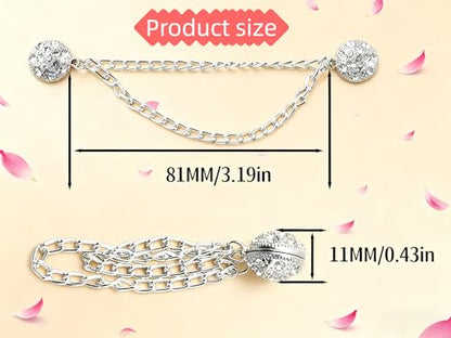 9 Pcs Magnetic Clips with Chain Hijab with Rhinestone Embellishments