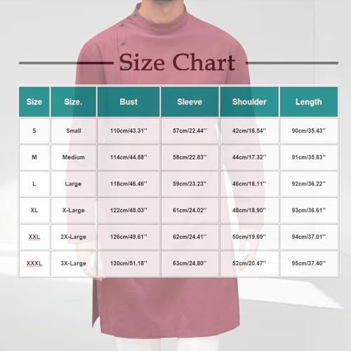 Mens Kaftan Thobe Long Sleeve Stand Collar Side Button Robe Gown Casual Loose Split Cotton Linen Muslim Shirts Top - color: White, size: Large