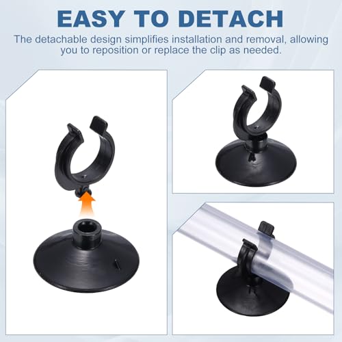 Aquarium Suction Cups, Fish Tank Suction Cups Clips Airline Tube Holders Clamps (Plastic, 8Pcs, Black) for 0.5" Fish Tank Airline Tubing Binding Moss Shrimp Nest, 13x30MM - color: Black, size: 13x30MM
