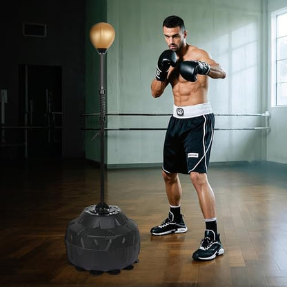 Reflex Ball Speed Bag Punching Bag Free Standing Boxing Bag with Reinforced Spring Strong Durable Relief Stress Ball with Adjustable Height