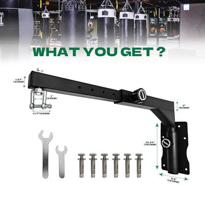 Heavy Duty Punching Bag Hanger, Wall Mounted Punching Bag Hanger, Adjustable Length and Height Heavy-Duty Punching Bag Bracket, Suitable for Home Gym - style: Length and Height Adjustable