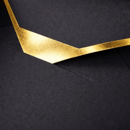 Money Envelopes – V-Flap Foil Border Luxury Gifting Money Envelopes (3" x 7") – Perfect for Weddings, Invitations, Baby Showers, Photos, Graduations, and Birthdays (Black) - color: Black