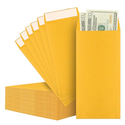 Cash Envelopes-120 Envelopes Money Saving Challenge, 3.2x6.6inch Money Envelopes for Cash, Brown Kraft Paper Money Saving Envelopes, Cash Envelopes for Budgeting, Coins, Checks, Gift Cards & Tickets