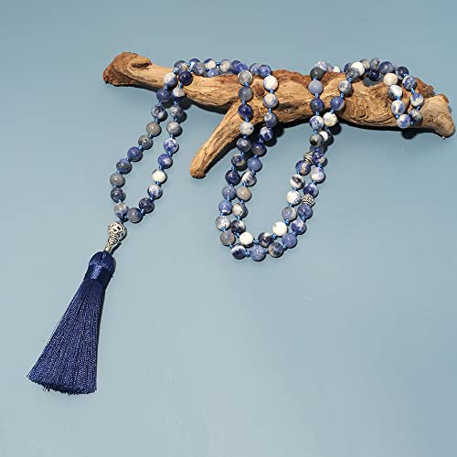 Tasbih Prayer Beads Allah & Muhammad Islamic Prayer Rosary Muslim Islam Misbaha Tasbeeh Sibha 99 Prayer Beads Necklace 33 Prayer Beads Bracelet - color: 8mm Flower Sodalite+99beads