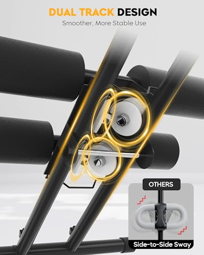 GuuG Ab Machine Ab Trainer Machine : Adjustable Ab Machine for Stomach Workout at Home Gym Ab Workout Foldable Core Strength Training Equipment Home Gym System - style: Black Ab Trainer Machine