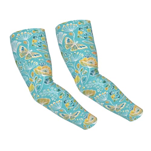 Arm Sleeves Outdoor Garden Sports Cooling Sun Sleeve for Women Men Farm - color: Abstract Butterfly