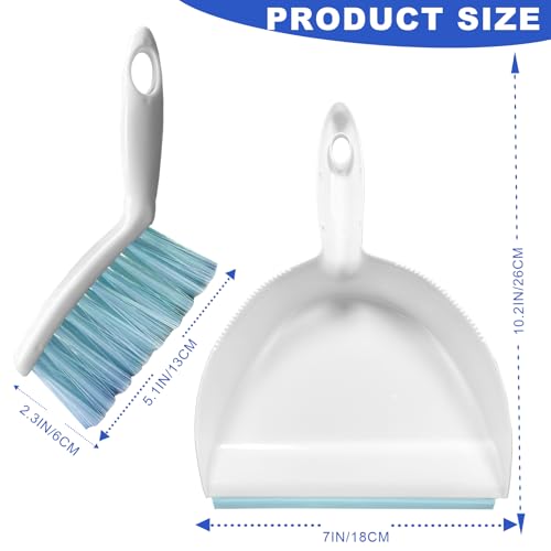 Mini Broom and Dustpan Set Small Dust pan & Brush Set Portable Cleaning Tools for Home Office RV Camping Learning (Blue) - color: Blue