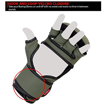 Combat Corner - MMA Spar Gloves for Men and Women - Kickboxing, MMA, Muay Thai Sparring Training Gloves | OD Green - size: Small-Medium