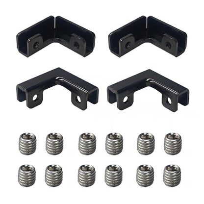 4PCS L-Shape Glass Corner Clips, Panel Fixing Brackets for 8-10mm Display Cabinet and Aquarium(Black)