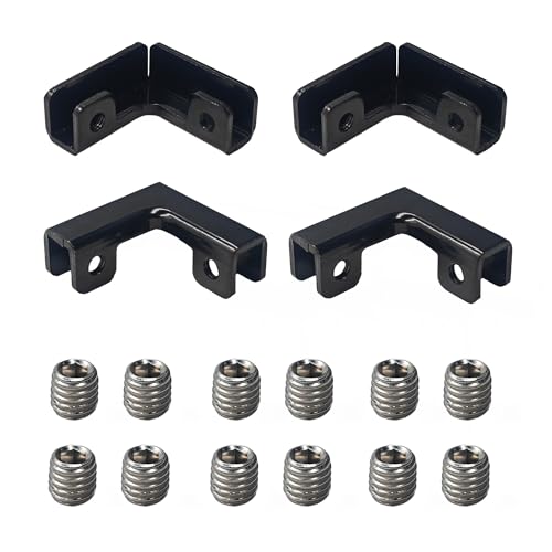 4PCS L-Shape Glass Corner Clips, Panel Fixing Brackets for 8-10mm Display Cabinet and Aquarium(Black) - color: Black