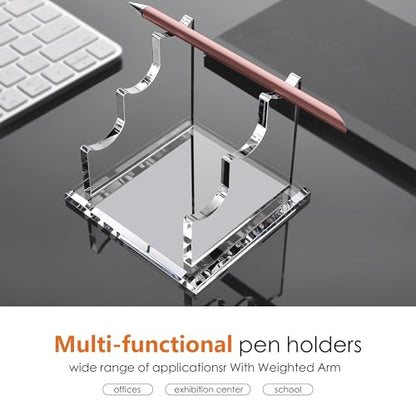 SANRUI 3 Tier Acrylic Pen Holder Display Stand, Fountain Pen Pencil Makeup Brush Rack, Ballpoint Pen Showholder, Paintbrush Drying Rack Organizer Desk for Home School Office or Store Use - style: 3 Tier