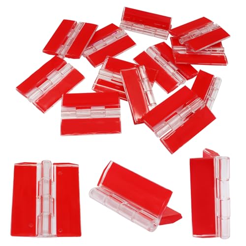 Hordion 12PCS Clear Acrylic Hinges Adhesive Small Plastic Hinge 35x45mm | Foldable Hinge Tools for Cabinet Aquarium Lid Glass Furniture DIY Display Stand - size: 35x45mm
