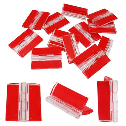 Hordion 12PCS Clear Acrylic Hinges Adhesive Small Plastic Hinge 35x45mm | Foldable Hinge Tools for Cabinet Aquarium Lid Glass Furniture DIY Display Stand - size: 35x45mm