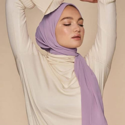 Febfim 4 PCS Muslim Women Soft Premium Solid Chiffon Hijab Scarves Shawl Long Scarf Wrap Scarves with Gift Box - color: 2025 5a