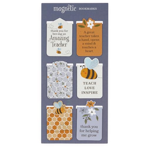 With Love Magnetic Bookmarks: Amazing Teacher (Bookmark Set of 6) | Teacher Appreciation Gifts, Small Magnets, Page Markers - Books, Bibles, Fridge Magnets, Teacher Gifts, Book Lovers, Floral - color: Amazing Teacher (Set/6, Sm)