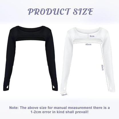 Grevosea 2 Pack Sun Sleeves for Women UV Protection Cooling Shawl Arm Sleeves Arm Covers with Finger Hole for Golfing Riding Driving