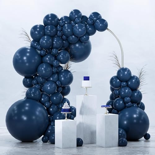 PartyWoo Navy Blue Balloons 99pcs Dark Blue Color Different Sizes - color: Blue-y72
