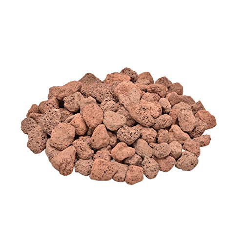 Skyflame 10LB Red Natural Lava Rocks for Fire Pit, Fire Table, Fireplace | 3/4-1 Inch, Indoor and Outdoor Use, Garden Landscaping Decoration, Cultivation of Potted Plants - color: Red, size: 3/4" - 1"
