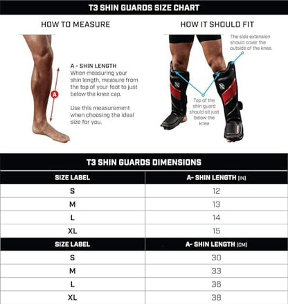 Hayabusa T3 Striking Shinguards - color: White/Black, size: Medium