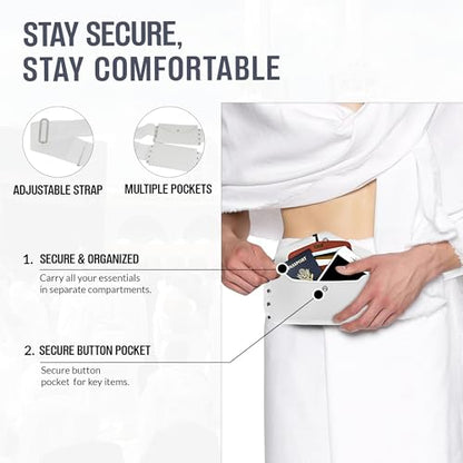 Premium Microfiber Ihram and Ihram Belt with Accessories for Hajj and Umrah Essentials - color: Ihram Waist Belt
