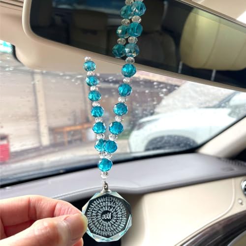 Islam 99 Name of Allah Blue Crystal Beads car Hanging car Pendant