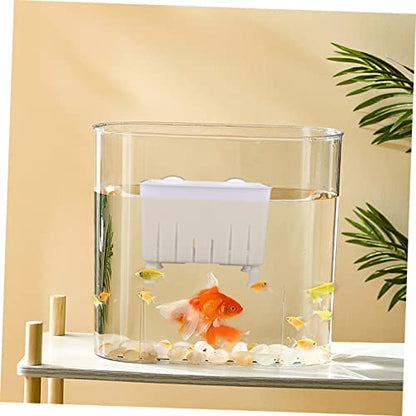 Generic Fish Tank Isolator Aquarium Fish Breeder Box Turtle Breeding Box Aquarium Fish Breeding Box White Small Size Feet and Suction Cups - color: White