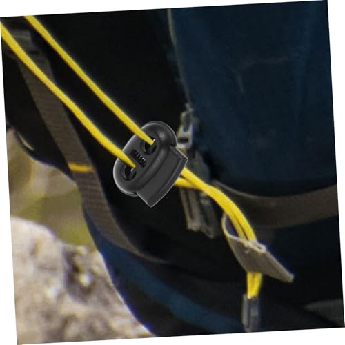 SEWACC 20pcs Plastic Cord Lock Double Hole Threading Buckle for Backpacks Luggage Outdoor Gear Lightweight Design Black - size: 20pcs