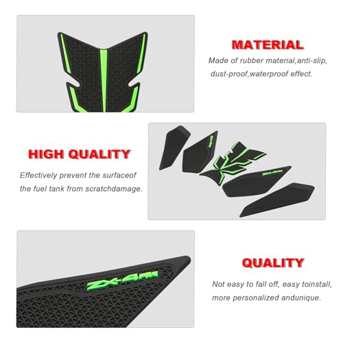 Motorcycle Tank Grip Tank Pad Protector for ZX4R ZX-4RR 2023 2024 (Green) | Motorcycle Tank Pad Tank Protector