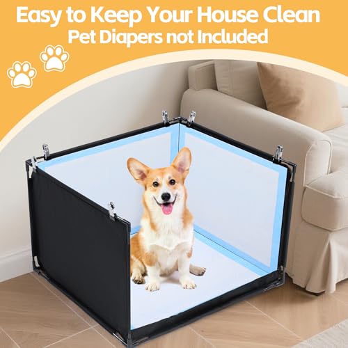 HOMBYS Dog Pee Pad Holder with High Walls, No-Spill Indoor Potty for Large Dogs, Foldable Puppy Litter Box, Patent Pending (25.2" Lx21.3 Wx15.7 H) - size: 25.2"Lx21.3"Wx15.7"H