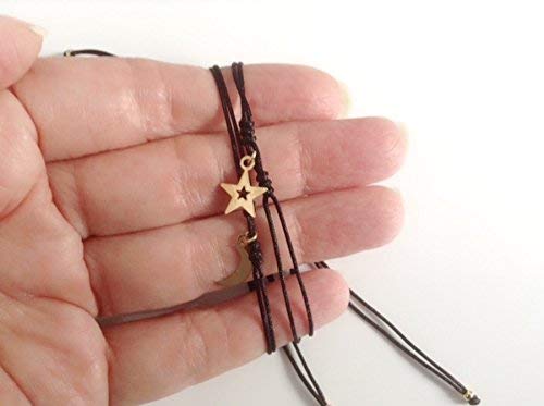 Moon and Star Friendship String Bracelet for 2 Gift for Friends