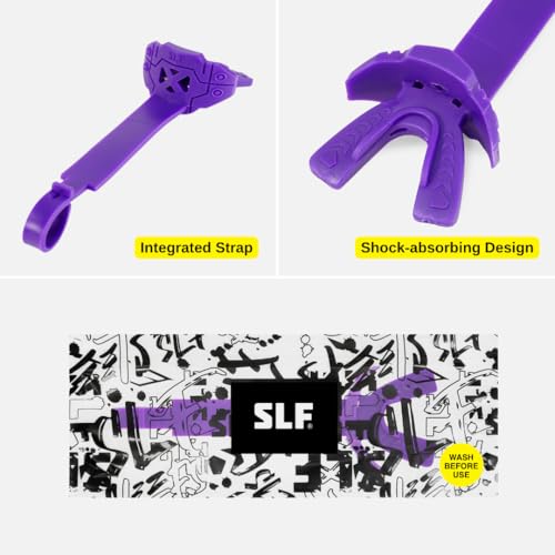 SLEEFS X Purple Football Mouth Guard - Lip/Mouthguard with Helmet Strap - Lip/Teeth Protector Mouthpiece - Moldable - for Youth/Adults, Men & Women Mouth Guard, Maximum Air Flow, Lacrosse, All Sports - color: Purple