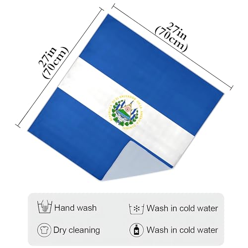 Bandana Square Head Scarf for Women Satin Hair Wrap Fashion Headband 27" - color: El Salvador Flag