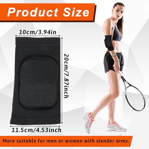 1 Pair Volleyball Elbow Pads, Black Arm Brace Ventilate Sport Elbow Protector Strap, Breathable Elbows Pads Arm Pad With Padded for Men and Women Basketball