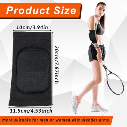 1 Pair Volleyball Elbow Pads, Black Arm Brace Ventilate Sport Elbow Protector Strap, Breathable Elbows Pads Arm Pad With Padded for Men and Women Basketball