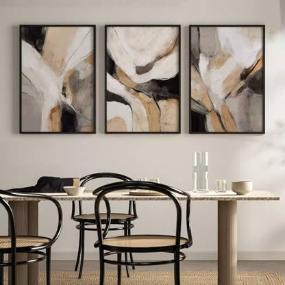Black Brown Abstract Wall Art Canvas Pictures Modern Artwork Orange Grey White Paintings Art Prints 16x24inch Unframed - color: Botanical