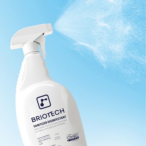 BRIOTECH Sanitizer Disinfectant Hypochlorous, Kill 99.99% of Viruses & Bacteria, Control Mold, Eliminate Odor, Gentle for Nursery & Play Rooms, Food Contact Surface Sanitizer, 1 Gallon Refill - size: 128 Fl Oz (Pack of 1)