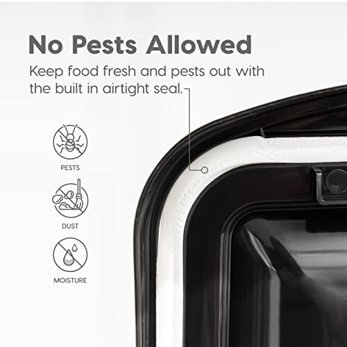 IRIS USA Dog Food Storage Container, Up to 50 lbs, Pearl/Black, Made in USA - color: Pearl/Black, size: 50 lbs