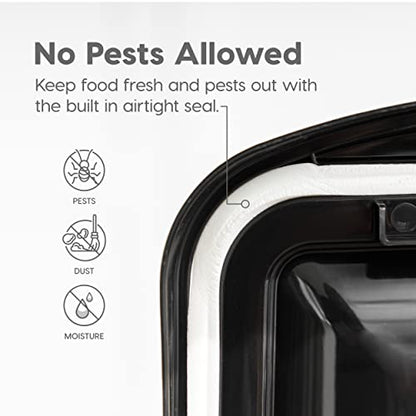IRIS USA Dog Food Storage Container, Up to 50 lbs, Pearl/Black, Made in USA - color: Pearl/Black, size: 50 lbs